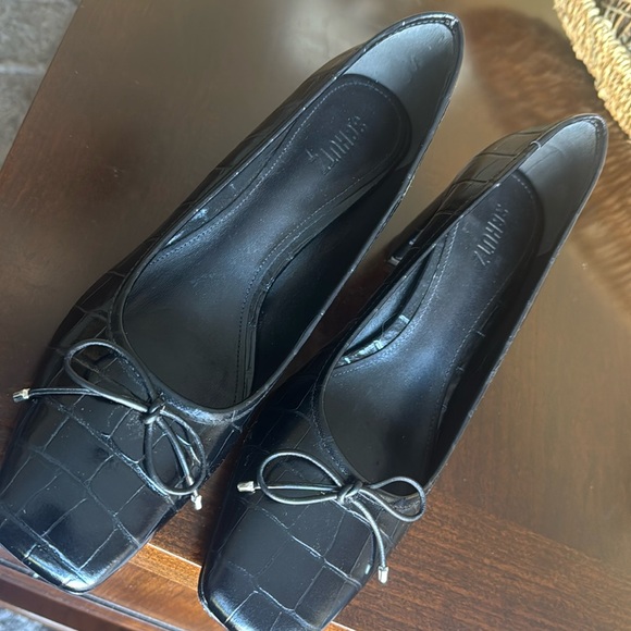 SCHUTZ Shoes - 💜🔹️Schutz🔹️ Leather Arissa Square Toe Mid Blockblack pumps 9.5 NWT